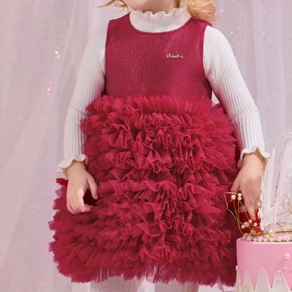 Twill & Mesh  Sleeveless Mid-long Dresses - image 24