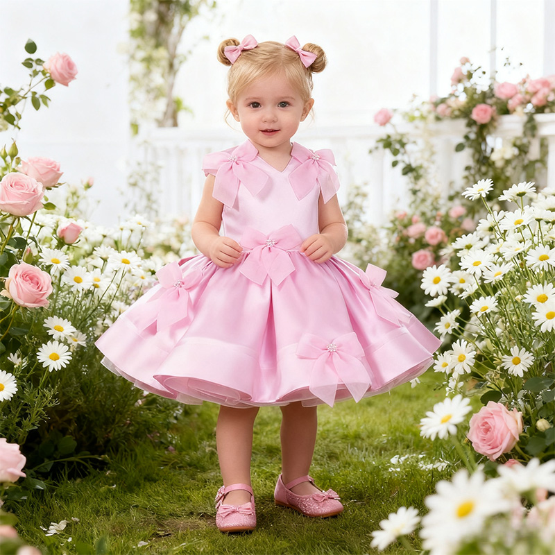 Satin Bow Folds Sleeveless Regular Dresses - image 14