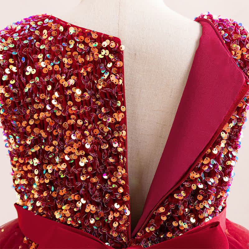 Sequins & Mesh Bow Sequins Sleeveless Maxi Dresses - image 45