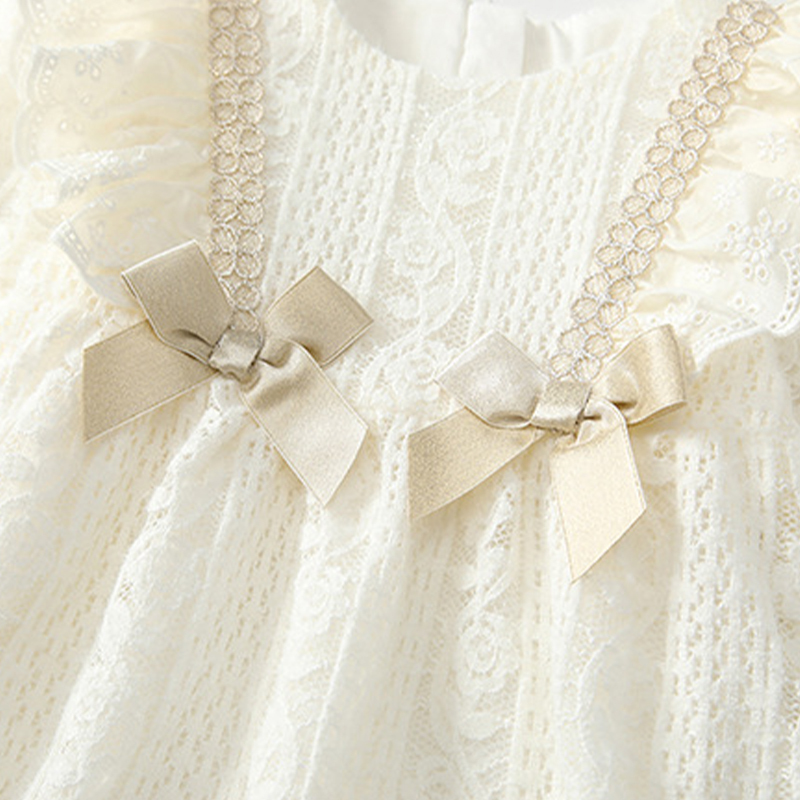 [Archive Sale] Nylon Folds Lace Edge Bow Long Sleeve Regular Bodysuit - image 9