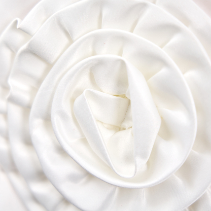 Satin Rosette Short Sleeve Midi Dresses - image 9