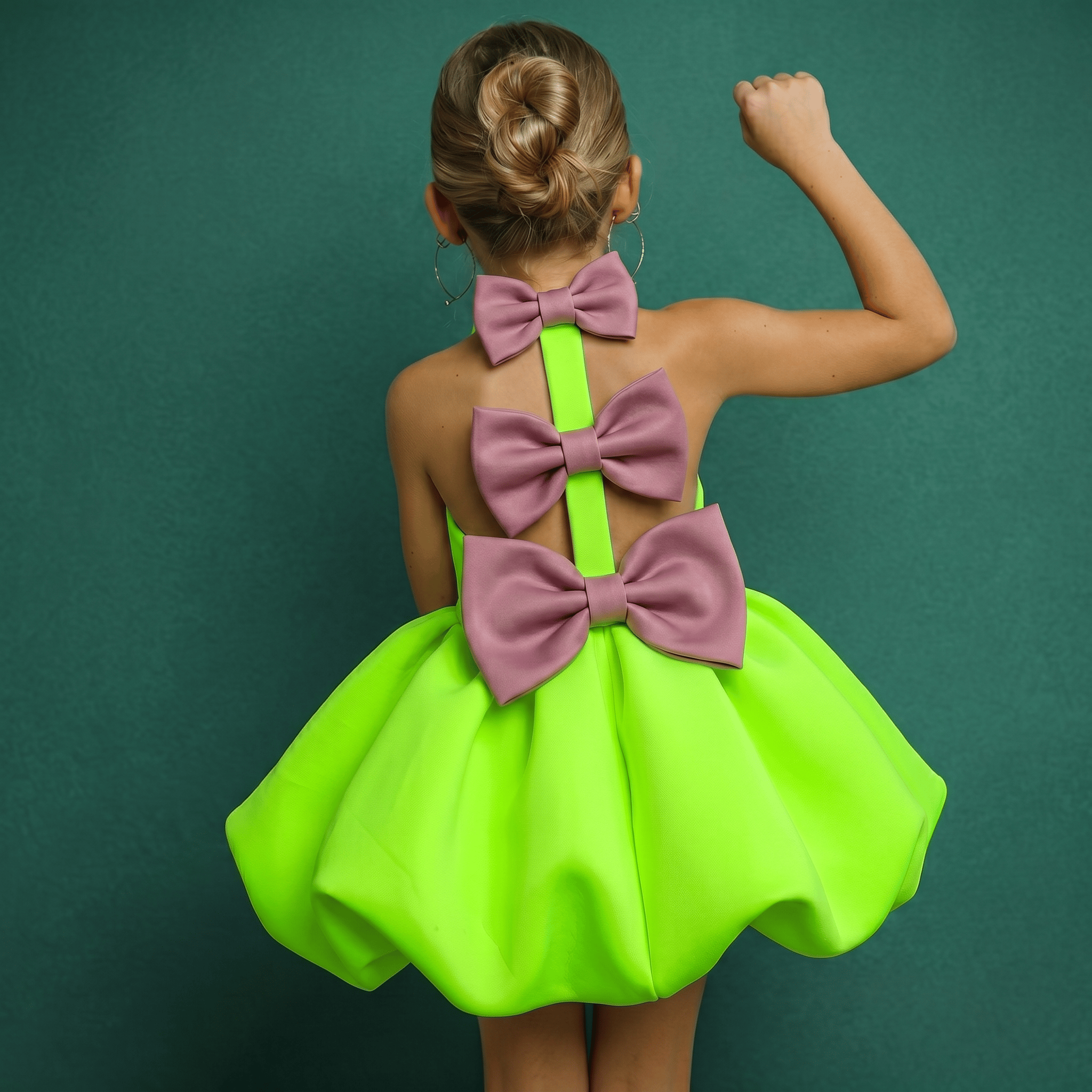 SCUBA KNIT Bow Sleeveless Short Dresses - image 6