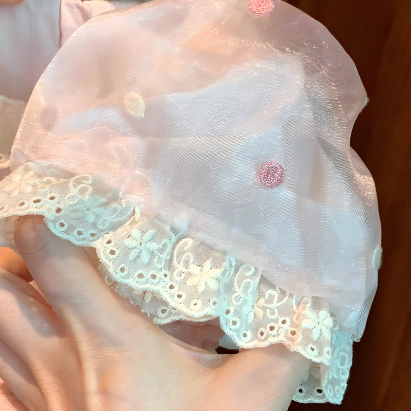 Organza Stitching Lace Short Sleeve Midi Dresses - image 14