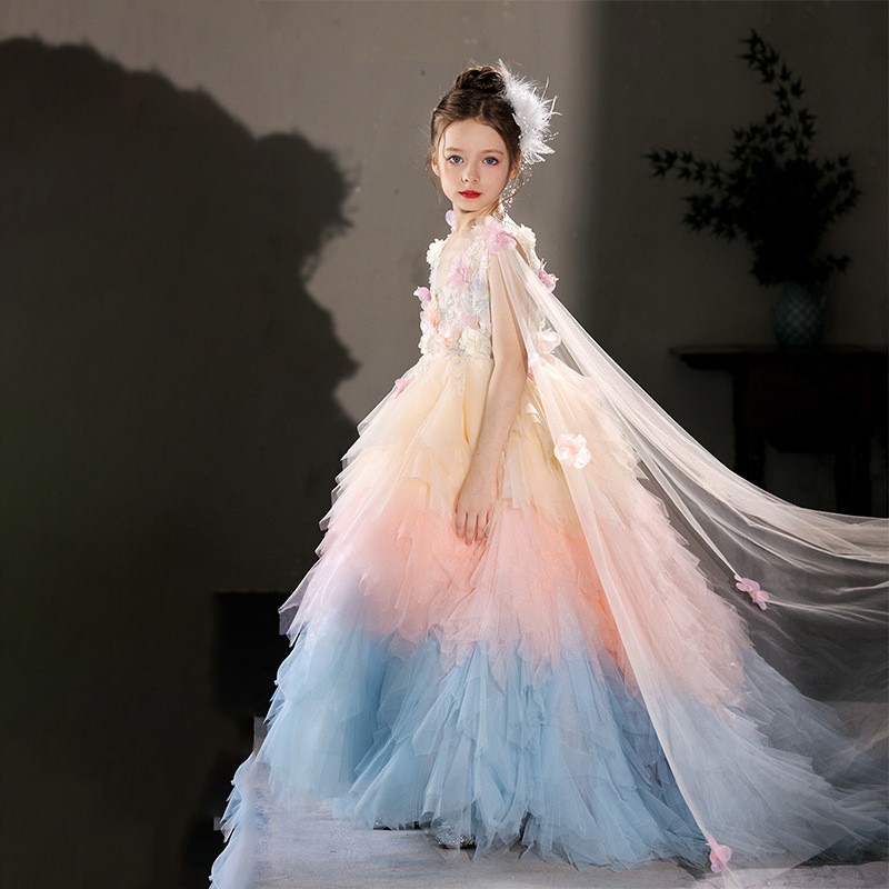 Mesh Rosette Folds Long Sleeves Maxi Dresses - image 5