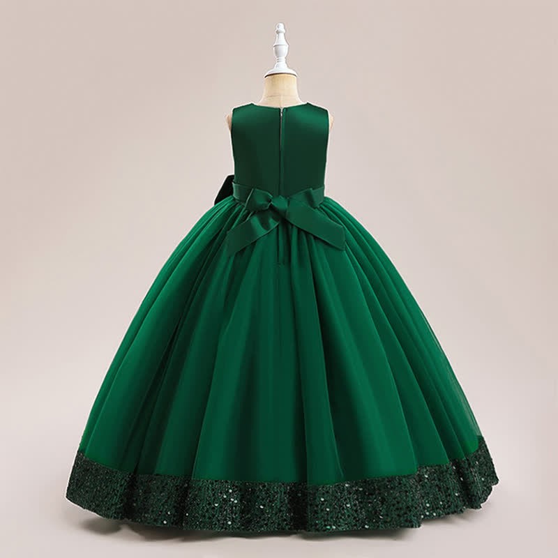 Mesh Bow Sequins Sleeveless Maxi Dresses - image 10