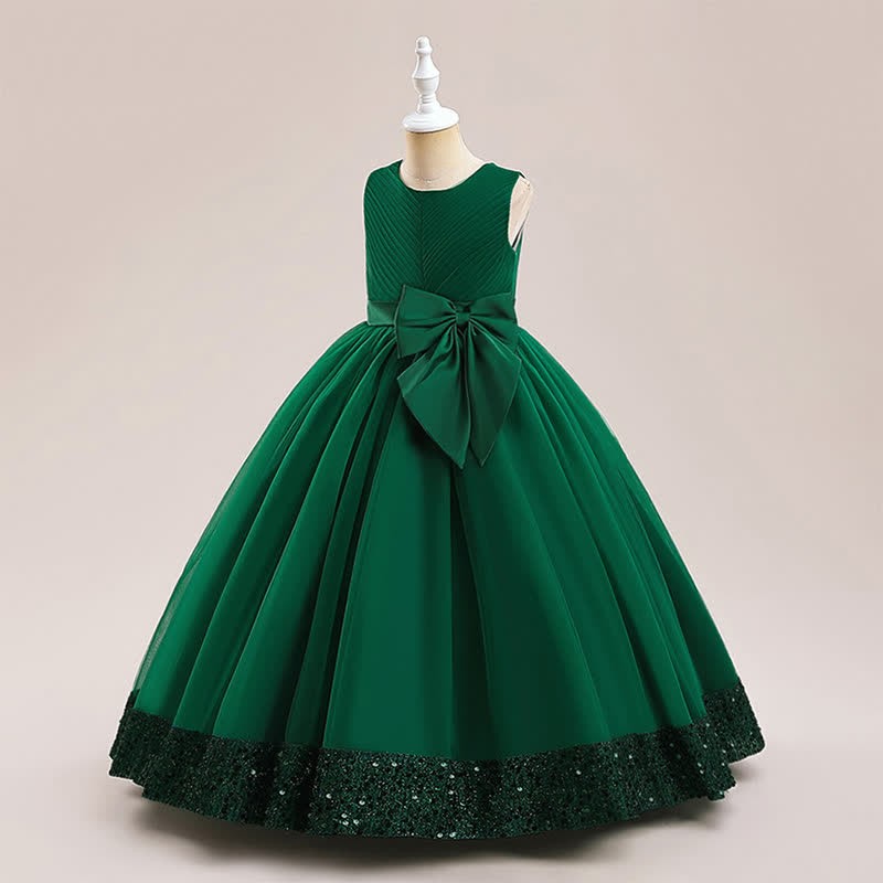Mesh Bow Sequins Sleeveless Maxi Dresses - image 9