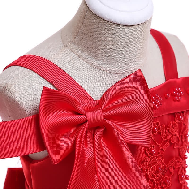 Mesh Bow Pearl Floral-embroidered Sleeveless Maxi Dresses - image 20