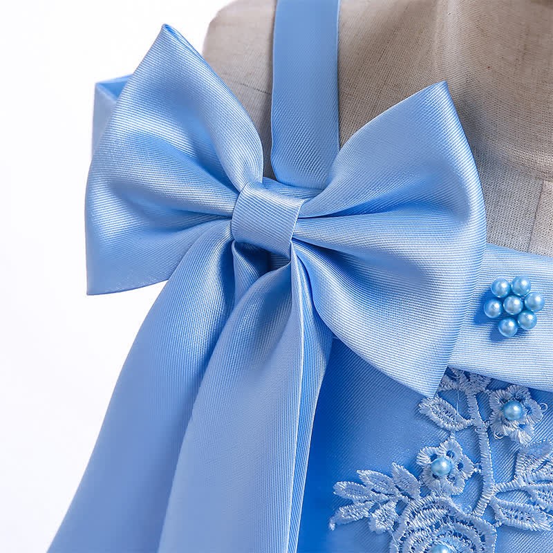 Mesh Bow Pearl Floral-embroidered Sleeveless Maxi Dresses - image 53