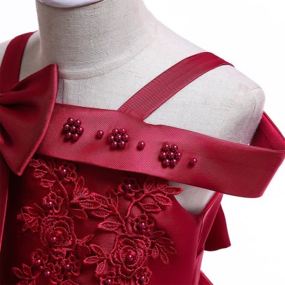 Mesh Bow Pearl Floral-embroidered Sleeveless Maxi Dresses - image 61