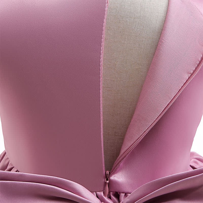 Satin Split Joint Short Sleeve Maxi Dresses - image 15