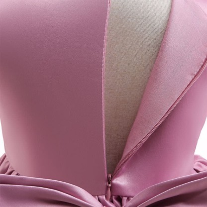 Satin Split Joint Short Sleeve Maxi Dresses - image 15