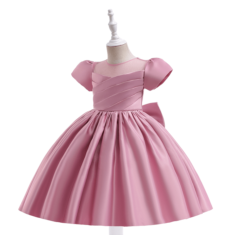 Satin Split Joint Short Sleeve Maxi Dresses - image 11