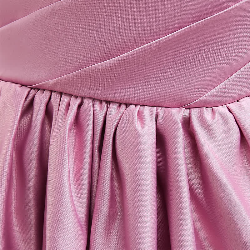 Satin Split Joint Short Sleeve Maxi Dresses - image 14