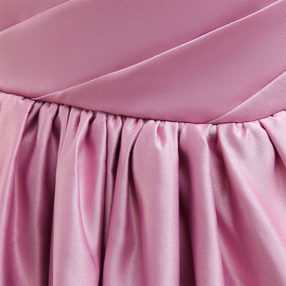 Satin Split Joint Short Sleeve Maxi Dresses - image 14