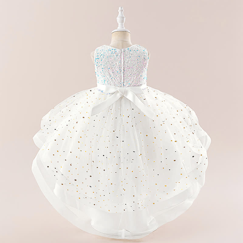 Sequins & Mesh Bow Sequins Sleeveless Maxi Dresses - image 11