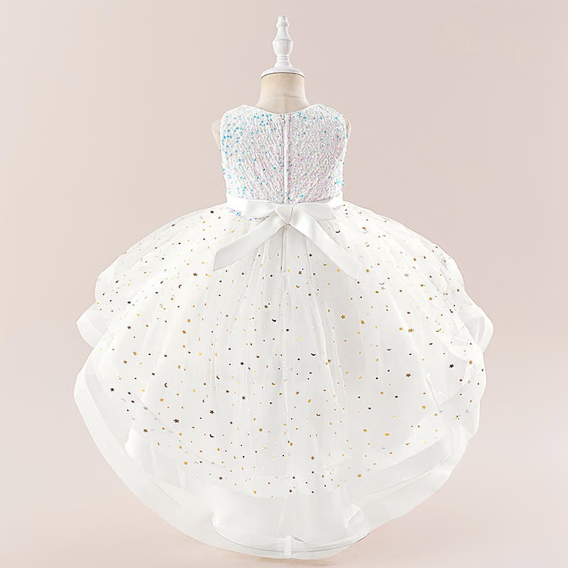 Sequins & Mesh Bow Sequins Sleeveless Maxi Dresses - image 11