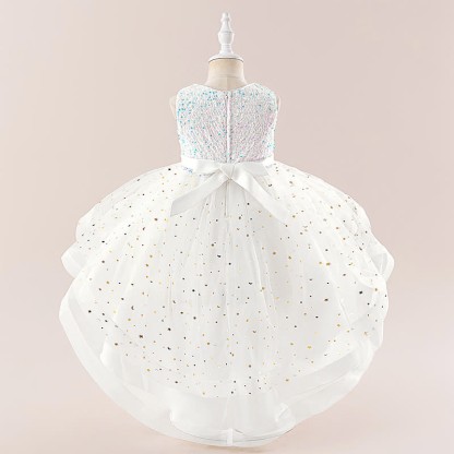 Sequins & Mesh Bow Sequins Sleeveless Maxi Dresses - image 11