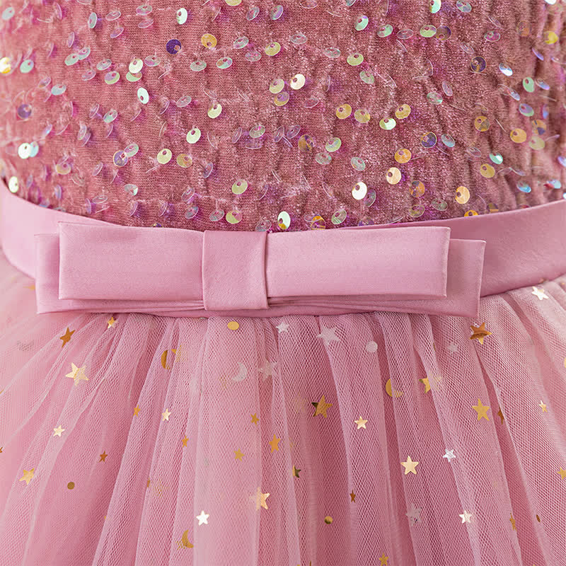 Sequins & Mesh Bow Sequins Sleeveless Maxi Dresses - image 22