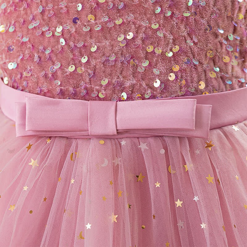 Sequins & Mesh Bow Sequins Sleeveless Maxi Dresses - image 22