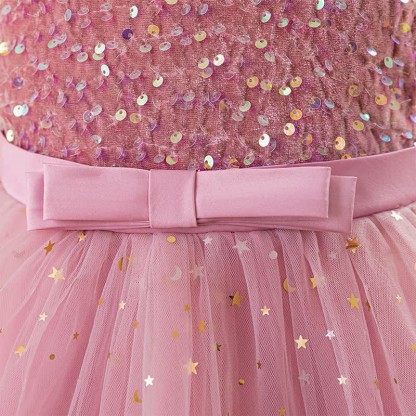 Sequins & Mesh Bow Sequins Sleeveless Maxi Dresses - image 22