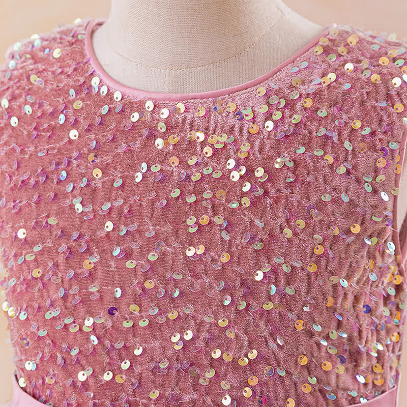 Sequins & Mesh Bow Sequins Sleeveless Maxi Dresses - image 20