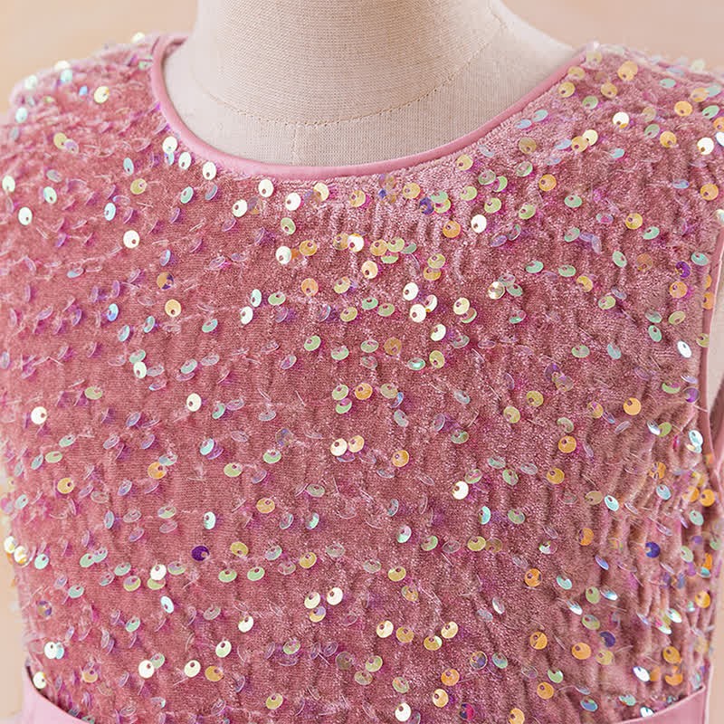 Sequins & Mesh Bow Sequins Sleeveless Maxi Dresses - image 20