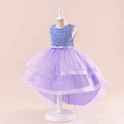 Sequins & Mesh Bow Sequins Sleeveless Maxi Dresses - image 26