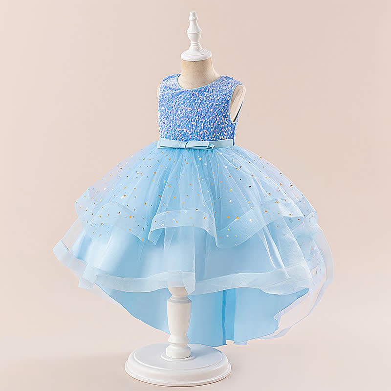 Sequins & Mesh Bow Sequins Sleeveless Maxi Dresses - image 34