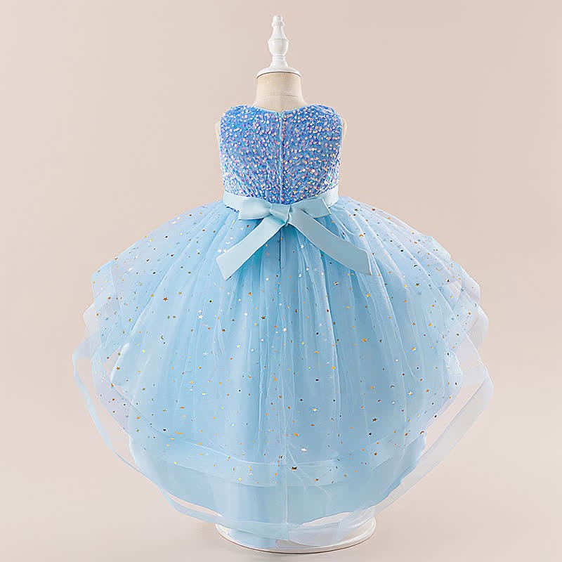 Sequins & Mesh Bow Sequins Sleeveless Maxi Dresses - image 35