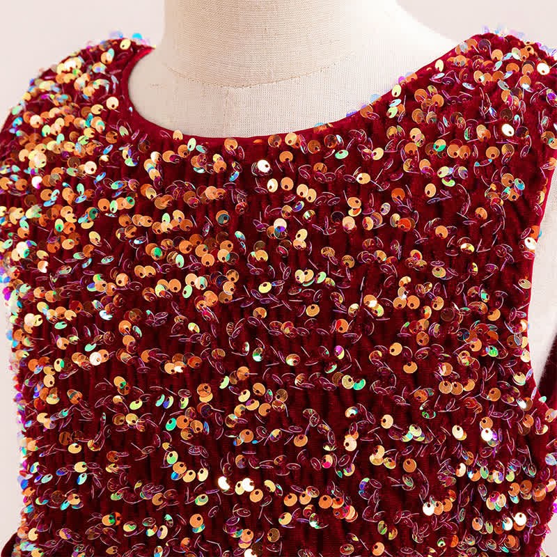 Sequins & Mesh Bow Sequins Sleeveless Maxi Dresses - image 44