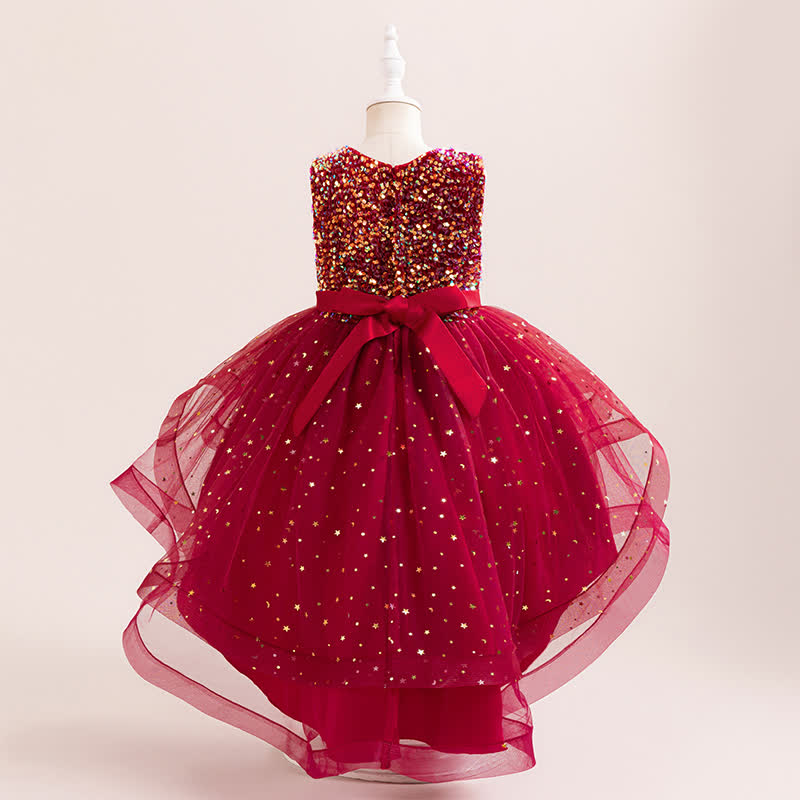 Sequins & Mesh Bow Sequins Sleeveless Maxi Dresses - image 42