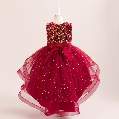 Sequins & Mesh Bow Sequins Sleeveless Maxi Dresses - image 42