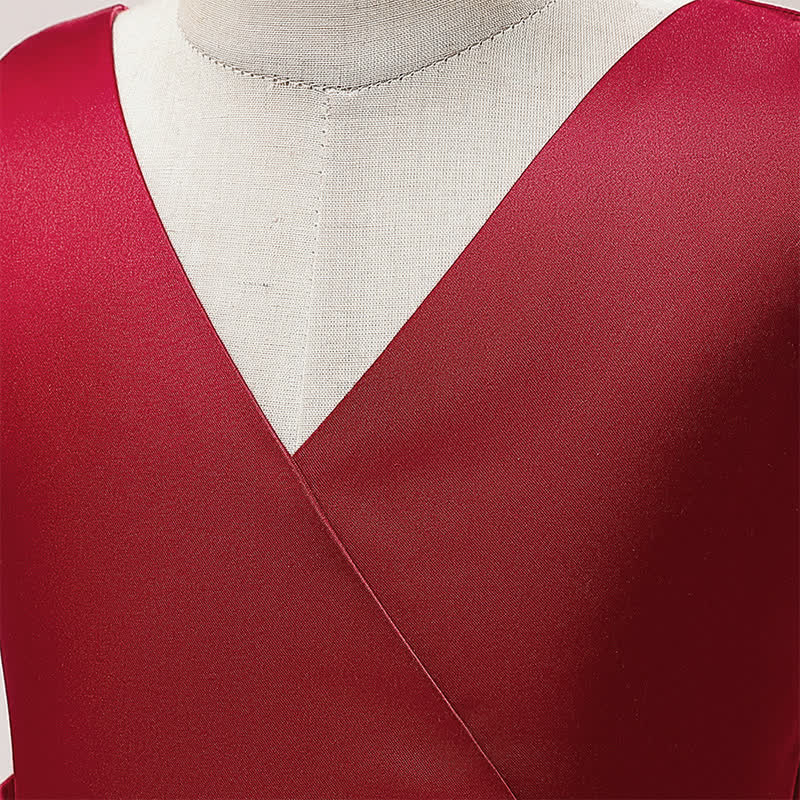 Satin & Mesh Bow Sleeveless Maxi Dresses - image 31