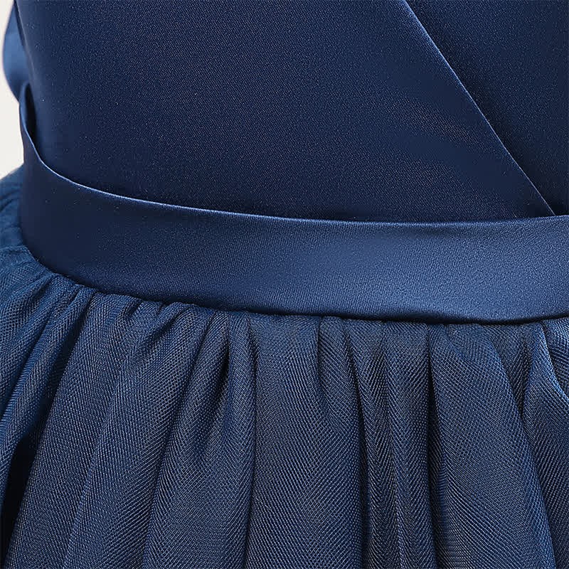 Satin & Mesh Bow Sleeveless Maxi Dresses - image 50