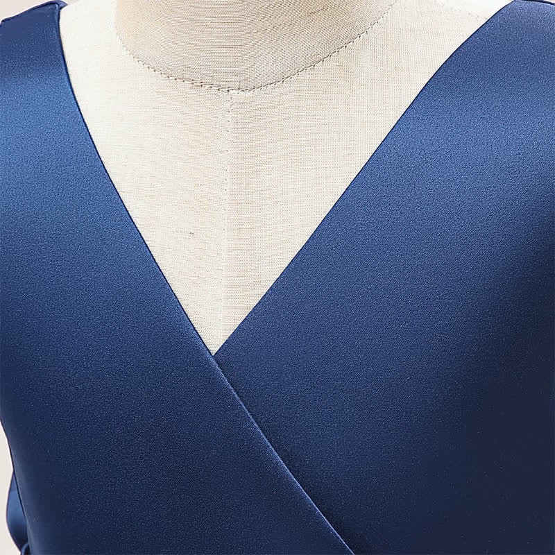 Satin & Mesh Bow Sleeveless Maxi Dresses - image 48