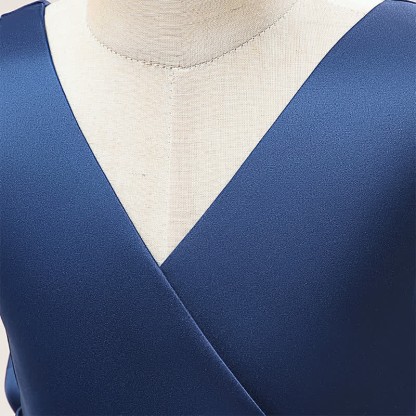 Satin & Mesh Bow Sleeveless Maxi Dresses - image 48