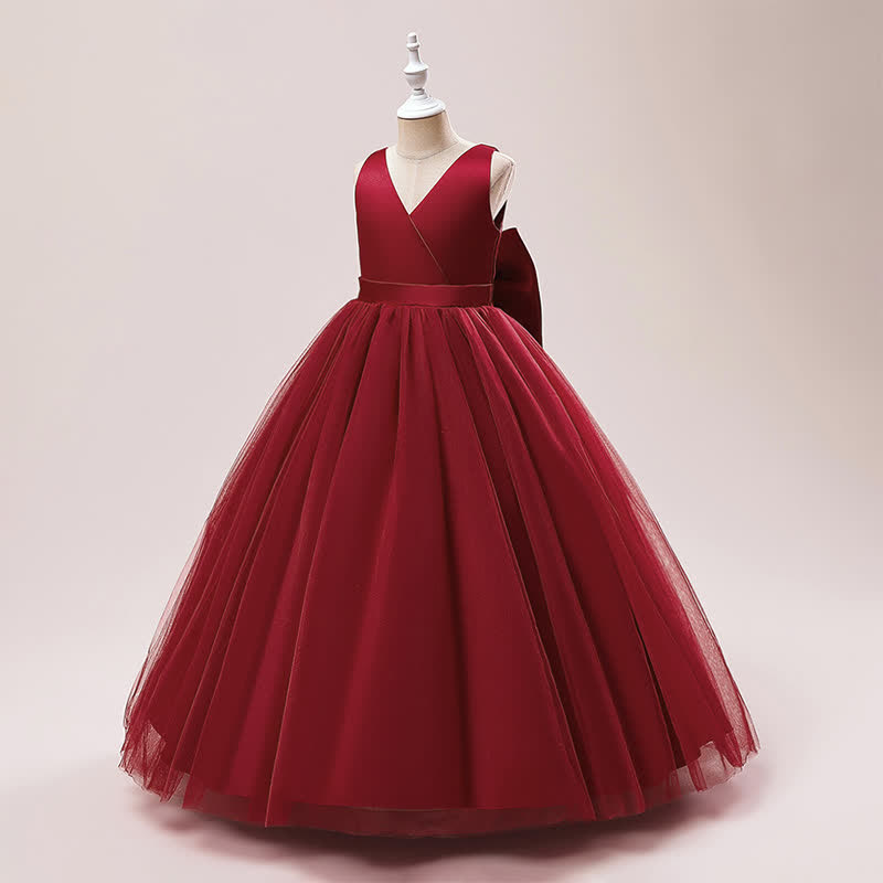 Satin & Mesh Bow Sleeveless Maxi Dresses - image 29