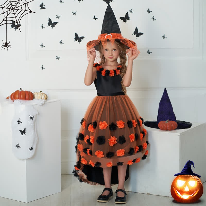 Satin & Mesh Rosette Sleeveless Mid-long Dresses - image 5