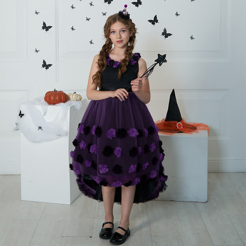 Satin & Mesh Rosette Sleeveless Mid-long Dresses - image 23