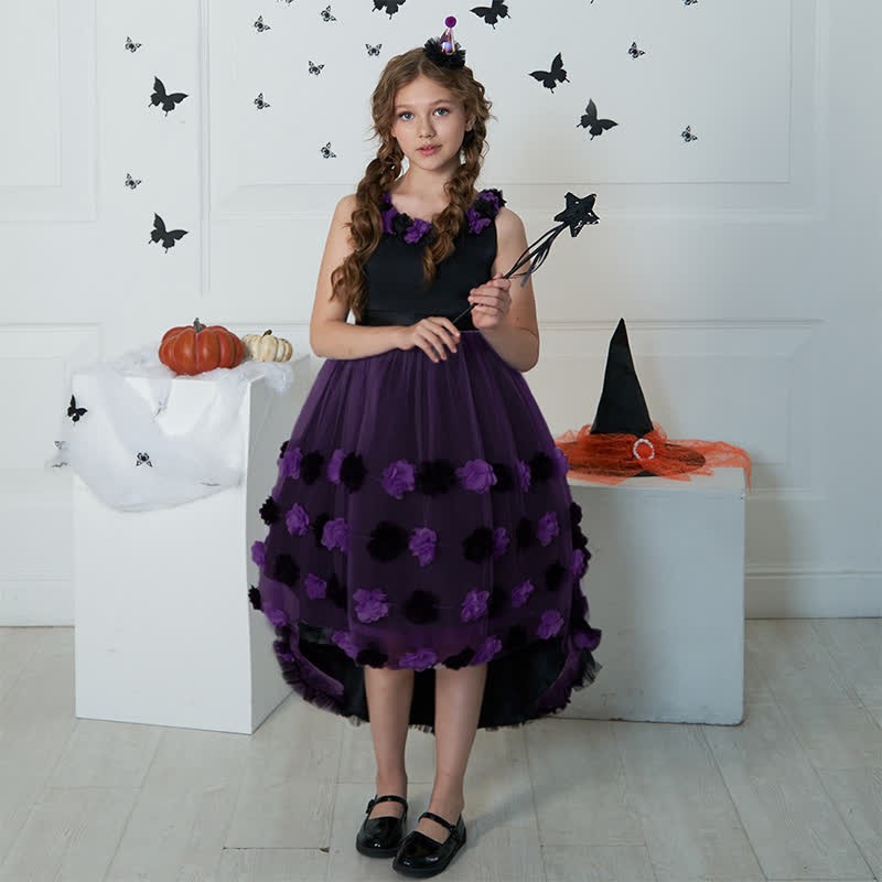 Satin & Mesh Rosette Sleeveless Mid-long Dresses - image 23