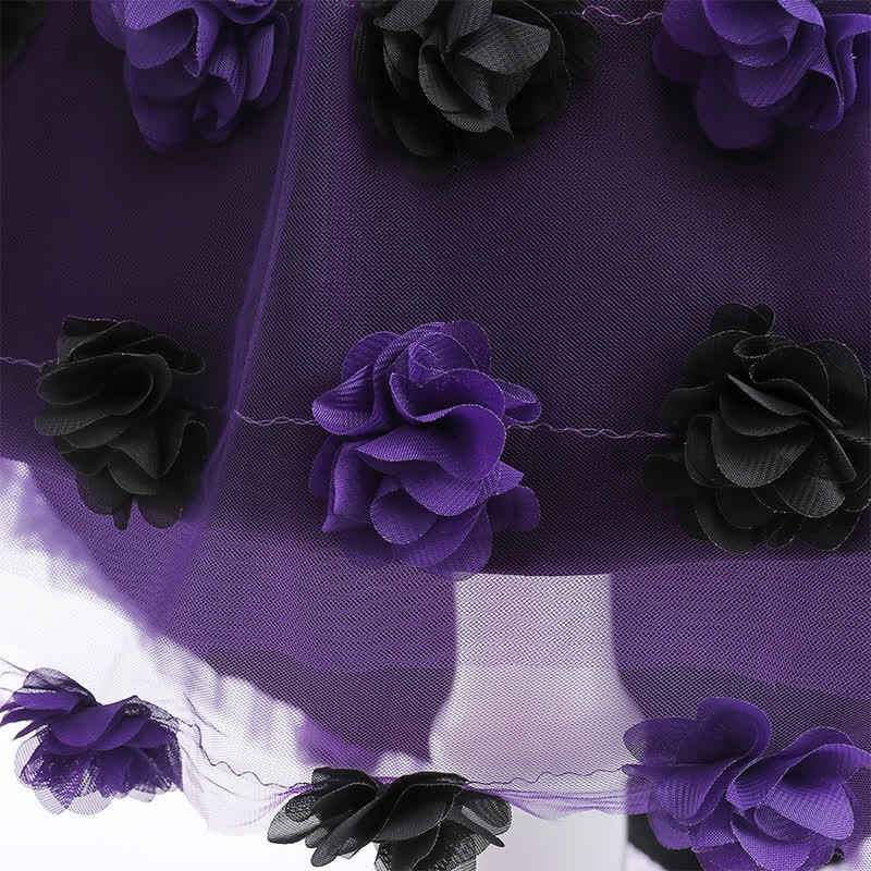 Satin & Mesh Rosette Sleeveless Mid-long Dresses - image 34