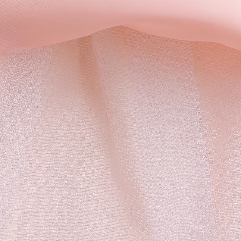 Satin & Mesh Rosette Sleeveless Mid-long Dresses - image 43