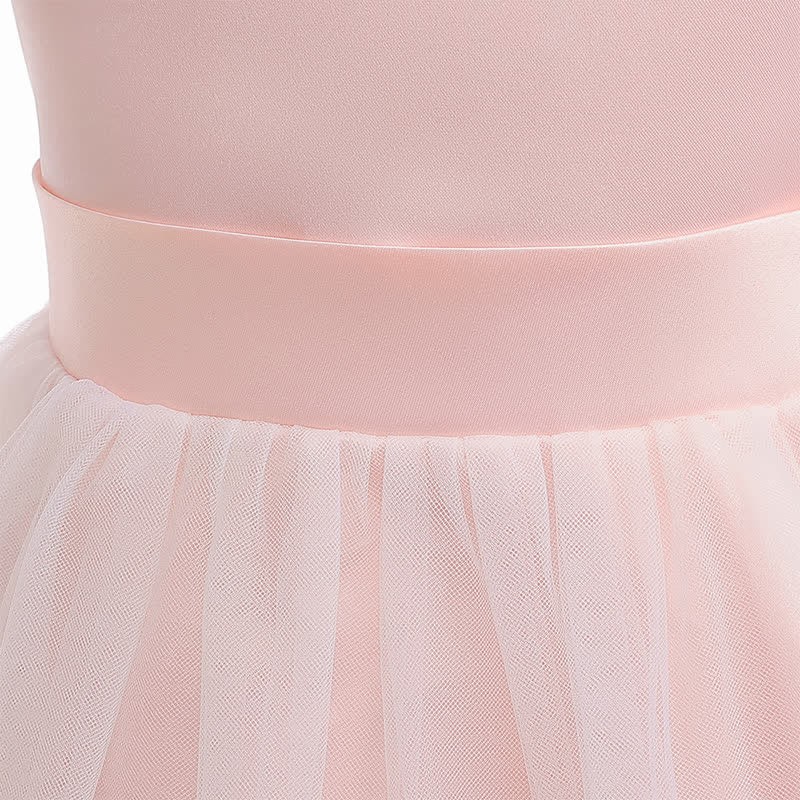 Satin & Mesh Rosette Sleeveless Mid-long Dresses - image 41