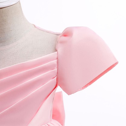 Satin Split Joint Short Sleeve Maxi Dresses - image 5