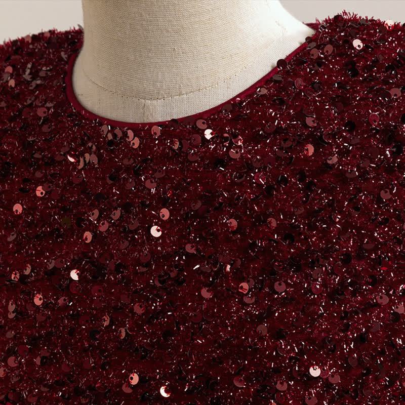 Sequins & Organza Bow Rosette Sleeveless Mid-long Dresses - image 4