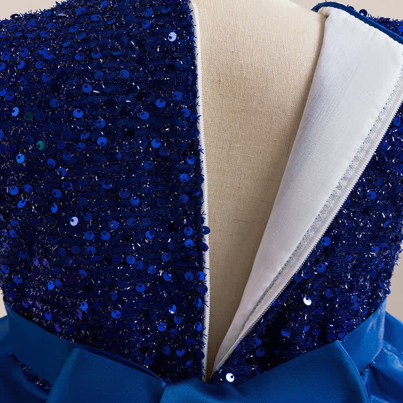 Sequins & Organza Bow Rosette Sleeveless Mid-long Dresses - image 13