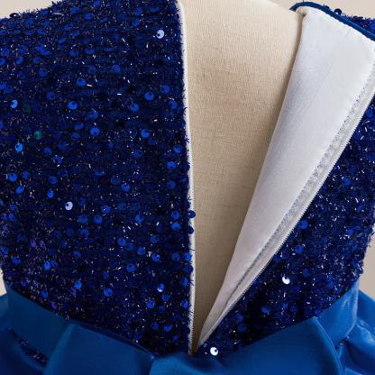 Sequins & Organza Bow Rosette Sleeveless Mid-long Dresses - image 13