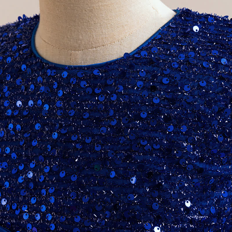 Sequins & Organza Bow Rosette Sleeveless Mid-long Dresses - image 12