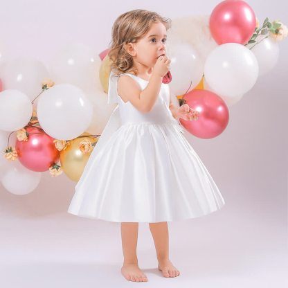 Satin Bow Sleeveless Maxi Dresses - image 6