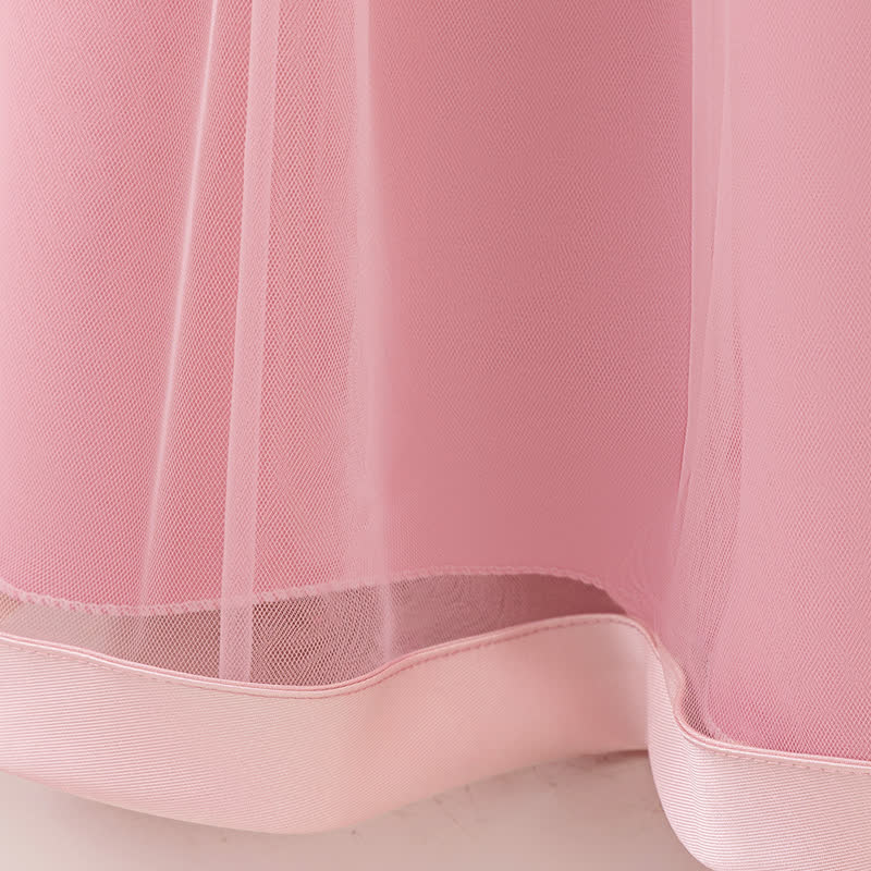 Satin & Mesh Bow Pearl Floral-embroidered Sleeveless Maxi Dresses - image 15